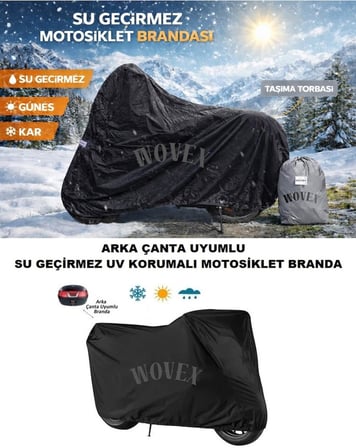 Honda CL250 Motosiklet Brandası Topcase Uyumlu Su Geçirmez Branda,Örtü,Siyah