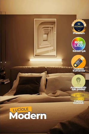Led Abajur Aplik Gece Lambası Rgb Lambader 16 Renkli Uzaktan Kumandalı IŞIK 4 Animasyonlu