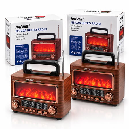 İBRELİ ŞÖMİNELİ RADYO - RETRO AM - FM - SW USB - TYPE-C SARJLI BT - TF - USB SPEAKER NS-02A PL-4731 (2818)