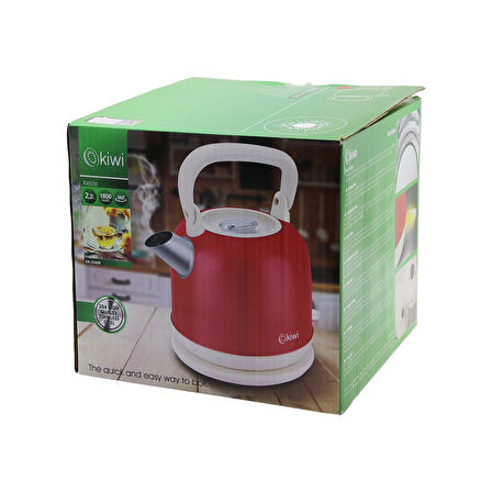 KİWİ KK-3340R KIRMIZI NOSTALJİ DEMLİK MODELÇELİK KETTLE SU ISITICI 2.2LT 1800W PASLANMAZ ÇELİK GÖVDE- GİZLİ RESİZTANS (2818)