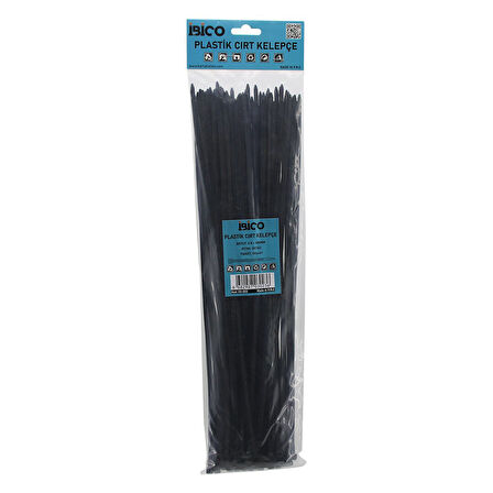 SİYAH   4.8X400MM  PLASTİK CIRT KELEPÇE  100PCS (2818)