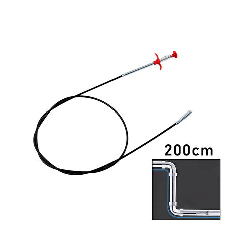 200CM YAYLI - KISKAÇ LAVABO - GİDER VB.TEMİZLEME - ÇOK AMAÇLI ÇUBUK (2818)