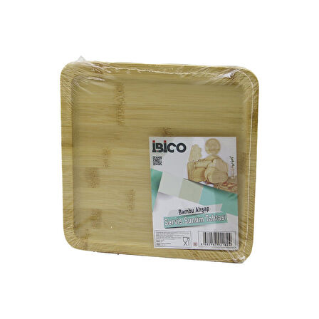 KARE AHŞAP BAMBU SERVİS SUNUM TEPSİ - TAHTASI MİNİ TEPSİ 20 X 20 X 1.4CM (2818)