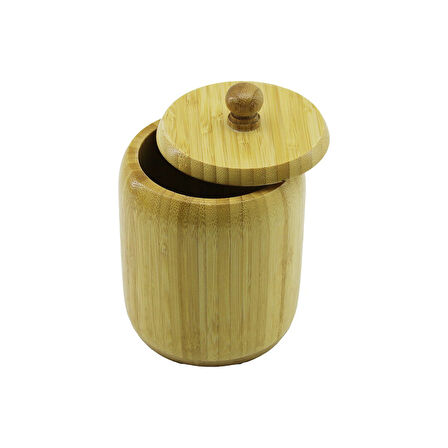 NO-10 AHŞAP - BAMBU ŞEKERLİK KAPAKLI ÇAP: 9CM DERİNLİK: 10.5CM (2818)