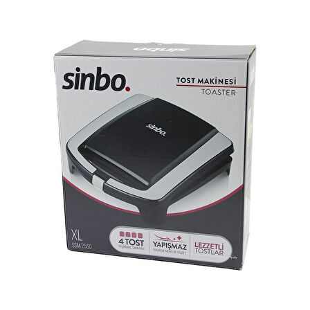 XL  ELEKTRİKLİ TOST MAKİNESİ   4 TOST   YAPIŞMAZ YÜZEY   1500W  SSM-2550 (2818)