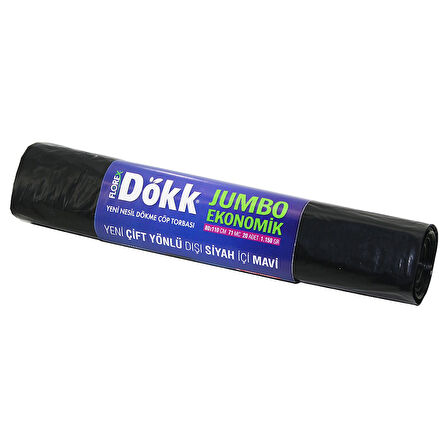 9 ADET FLOREX-619 DÖKK ECO JUMBO ÇİFT YÖNLÜ  20PCS 80X110CM ÇÖP TORBASI (2818)
