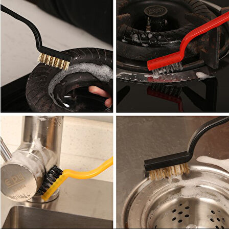 3 Parça Tel Fırça Detaylı Temizlik Seti (2818)