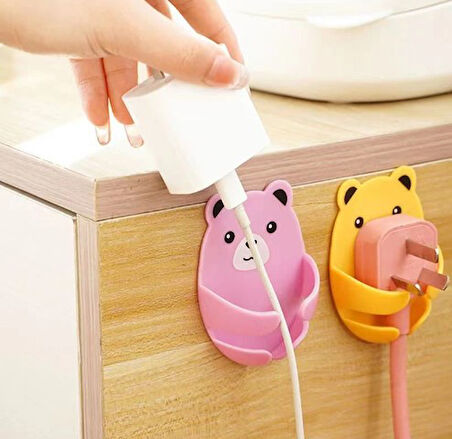 Ayıcık Desenli Çok Amaçlı 4 lü Fiş Tutucu (2818)