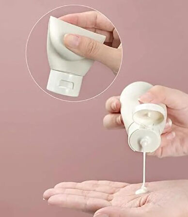 Seyahat Tipi Doldurulabilir Krem Şampuan Kutusu 3 lü Set (2818)