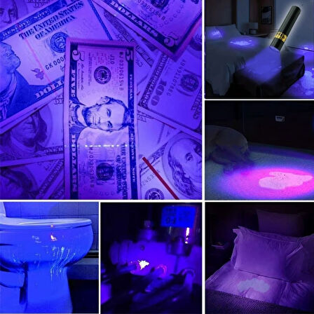 Mini Cep Boy USB İle Şarj Olan Oje Kurutucu Sahte Para Kontol LED UV Mor Işık El Feneri (2818)