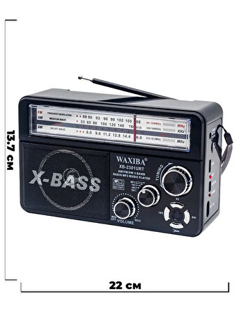 Nostaljik Radyo WAXIBA Nostaljik Radyo Bluetooth Fm Usb XB-2301RT (2818)