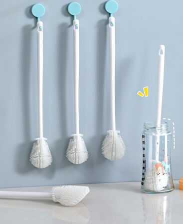 Kavanoz ve Biberon Yıkama Fırçası Silikon Beyaz (2818)