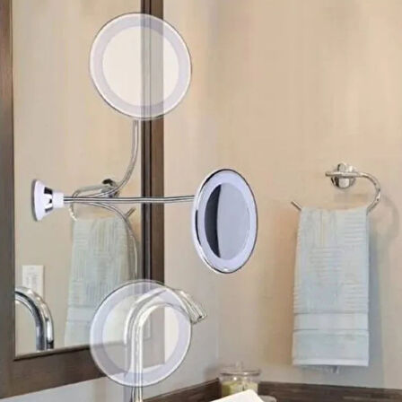 360° Döner Esnek Makyaj Aynası – 10X Büyüteçli, Güçlü Vantuzlu Detay Görüntüleme Çok Açılı Makyaj &amp;amp; Cilt Bakım Aynası (2818)