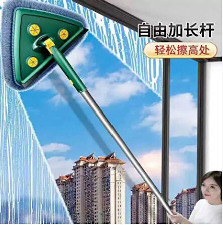 2 Bezli Üçgen Çek Çekli Mop Islak Mendil Uyumlu 150 cm (2818)