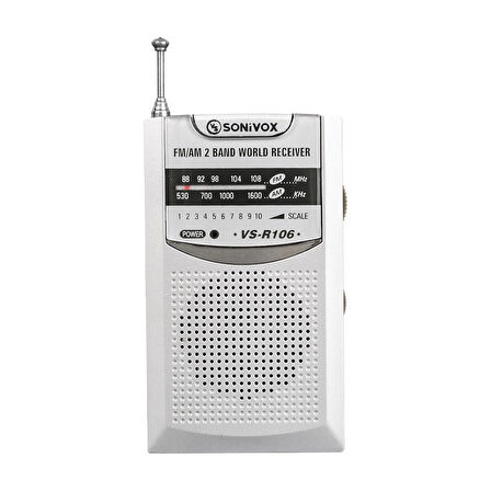 GÜMÜŞ RENK CEP TİPİ ANALOG FM RADYO VS-R106 (2818)