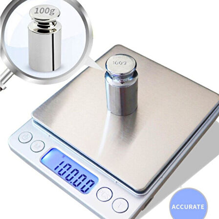 Elektronik 3 kg Kapasiteli Dijital Hassas Kantar Mutfak Tartısı Terazi (2818)