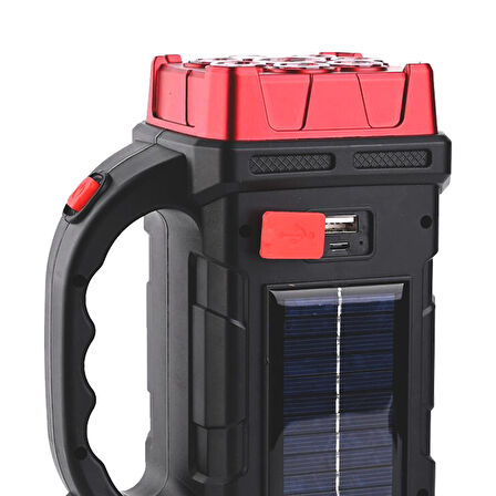 HB-1678 SOLARLI USB ÇIKIŞLI ŞARJ EDİLEBİLİR 38 WATT KAMP FENERİ (2818)