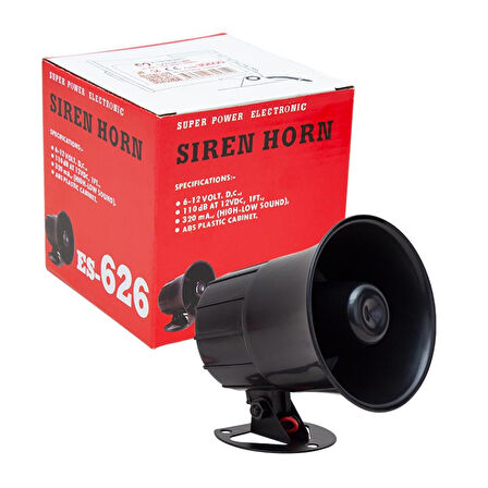 12 VOLT TEK SESLİ SİREN HORN HOPARLÖR (2818)