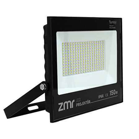 ZMR 150 WATT BEYAZ 6500K IP66 150* IŞIK AÇISI 220 VOLT SİYAH SLİM KASA LED PROJEKTÖR (2818)