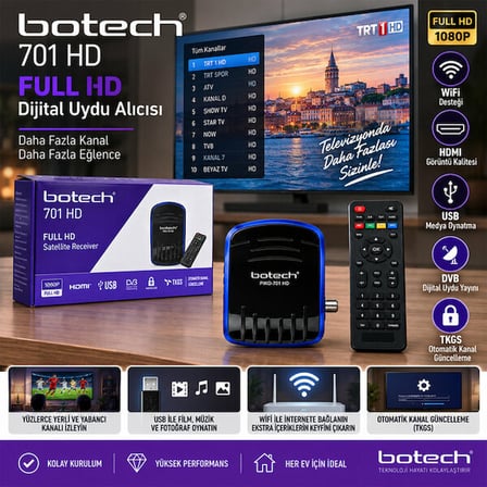HD UYDU ALICISI FULL HD HDMI - USB - WİFİ PIKO-701 (2818)