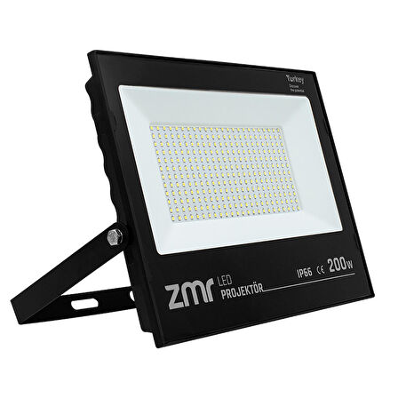 200 WATT - 220 VOLT BEYAZ 6500K IP66 120* IŞIK AÇISI SİYAH SLİM KASA LED PROJEKTÖR (2818)