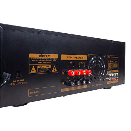 MAGICVOICE MV-1232 2*80W USB/SD BT UK-BALANS 4 MİK GİRİŞ-4 HOP ÇIKIŞLI STEREO KÜP MİXER TRAFOSUZ ANFİ (2818)