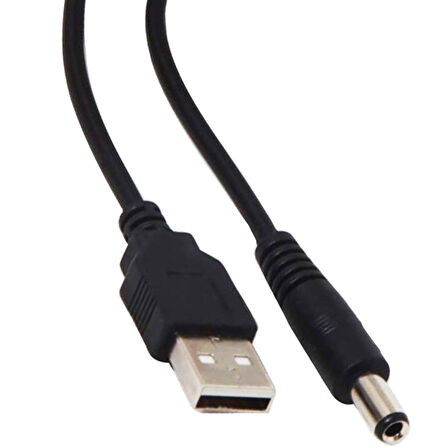 USB ERKEK 5.5*2.5 UÇ ADAPTÖR JACKLI 80 CM KABLO (2818)