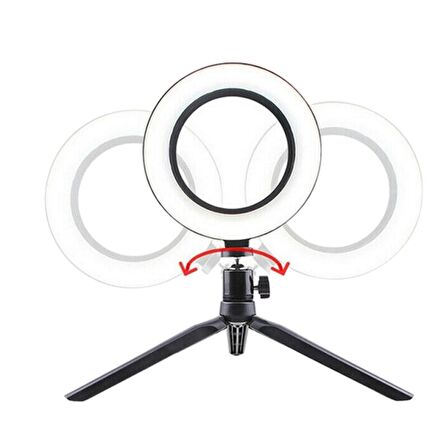 10inç 26cm Youtube Instagram Tiktok Selfie Stüdyo Video Fotoğraf Ring Light Tripod Led Halka Işık (2818)