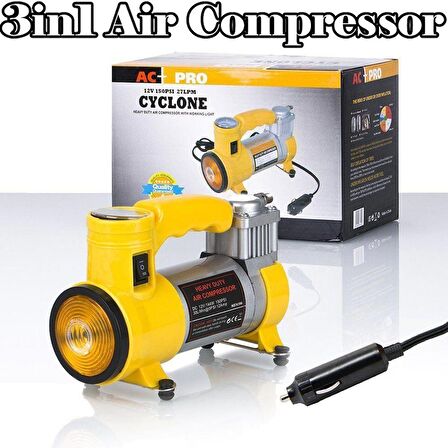 Araç Lastik Şişirme Pompası Metal Gövde Kompresör 140 PSI (2818)