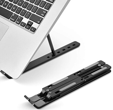 7 Kademeli Ayarlı Katlanabilir Laptop Tablet Standı Siyah (2818)