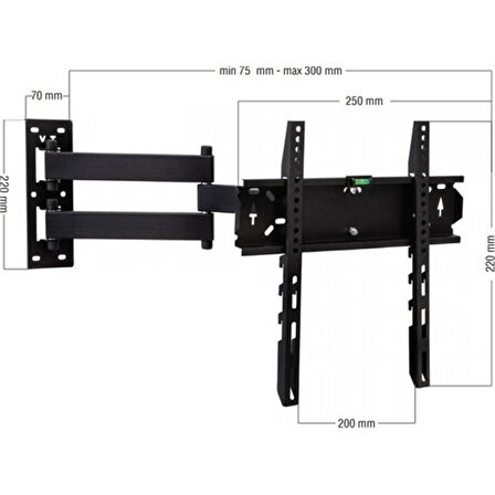 22-42 İNÇ HAREKETLİ LCD-LED TV DUVAR ASKI APARATI (VESA : 200X200) (2818)