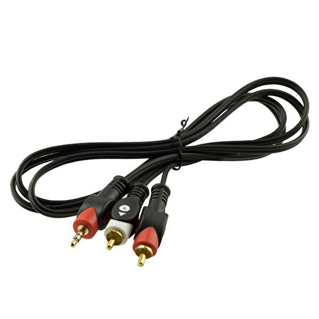 2 RCA ERKEK + 3.5 MM STEREO ERKEK 1.5 METRE 1.KALİTE KABLO (2818)