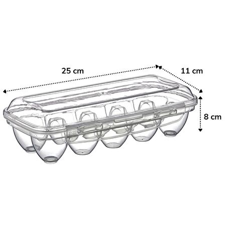 10 Bölmeli Kilitli Kapaklı Yumurtalık Saklama Kutusu YU110 (2818)