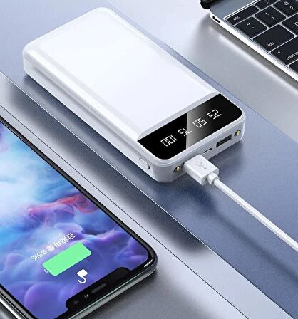 Power Bank 30000 mAh harici pil, taşınabilir şarj cihazı (2818)