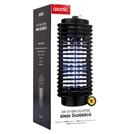 ASONİC S23 3 WATT SİYAH LED IŞIKLI SİNEK ÖLDÜRÜCÜ (2818)