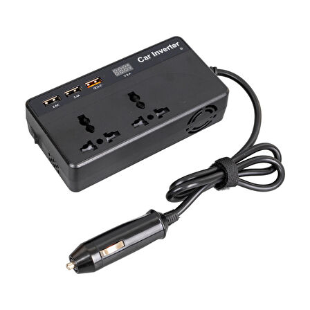 CZ01/12V-24V 12-24 VOLT 200 WATT 3 USB GİRİŞLİ ARAÇ POWER INVERTER (2818)