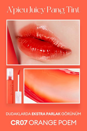 A'PIEU Pürüzsüz Görünüm Sunan Gün Boyu Kalıcı Tint A'pıeu Juicy Pang Tint (CR07 ORANGE POEM)