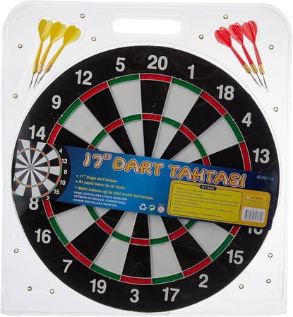 Delta Dart Seti 43 cm (17 İnç) + 6 Dart Oku (6 Gr) Hedef Tahtası