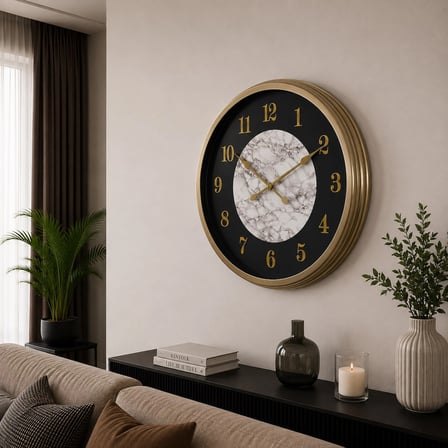 Eskitme Noble 60 x 60 Cm Metal Duvar Saati iegxx