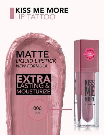 Kiss Me More Yüksek Pigmentli &amp; Mat Bitişli Nemlendirici Likit Ruj