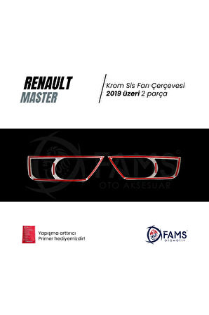 R.enault Master Krom Sis Farı Çerçevesi 2 parça 2019 üzeri Paslanmaz Çelik