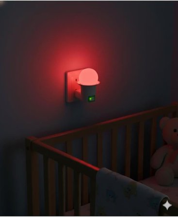 Açma Kapama Anahtarlı Duy Fişli + 1w Tasarruflu Renkli E27 Led Gece Lambası Kırmızı