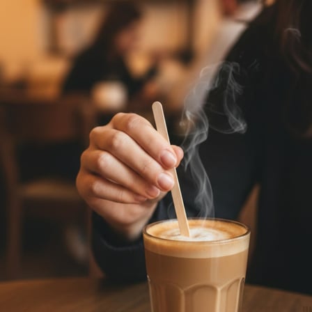 Ahşap Çay ve Kahve Karıştırıcı 400 Adet - Tek Kullanımlık Doğal Çubuk - Ofis ve Ev İçin Ekonomik Paket