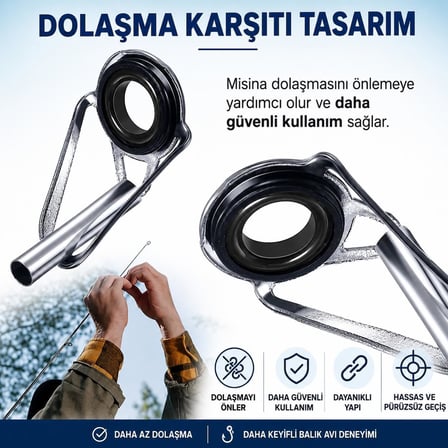80 Adet Olta Kamış Uç Yüzüğü Seti – 10 Farklı Boy Seramik Halkalı Dolanma Önleyici Kılavuz Yüzük Seti