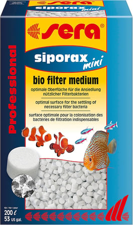 Sera Siporax Mini Professional 35 G | Biyolojik Filtre Ortami, 100 Litreye Kadar Nano Ve Kucuk Akvaryumlar İcin | 3D Gozenek Yapili Yuksek Gozenekli Sinterlenmis Cam | Sabit Su Degerleri İcin
