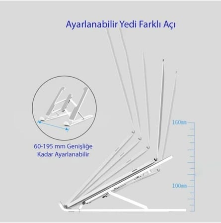 Macbook Laptop Bilgisayar Standı Notebook Özel Yükseltici Stand Tablet Tutucu Ayarlı