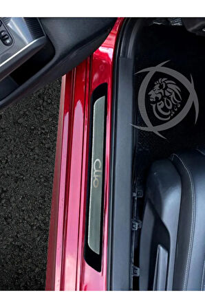 Renault Clio 4 2012-2019 Modeller Krom Kapı Eşiği 4 Parça Paslanmaz Çelik ABS Çerçeve
