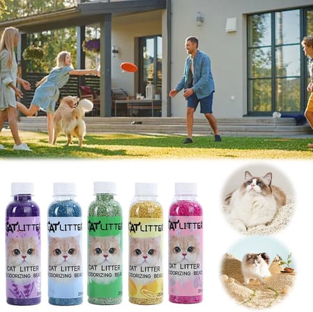 Kedi Kumu Koku Giderici Granül Parfüm - Uzun Süreli Ferahlık Sunan Kedi Kumu Kokusu Giderici, Etkili Koku Nötrleştirici 250 Ml (Lavanta)