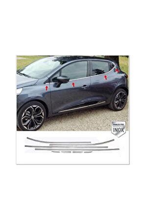 Renault Clıo 4 Hb Krom Cam Çıtası 8 Prç. 2012 - 2019 P.çelik