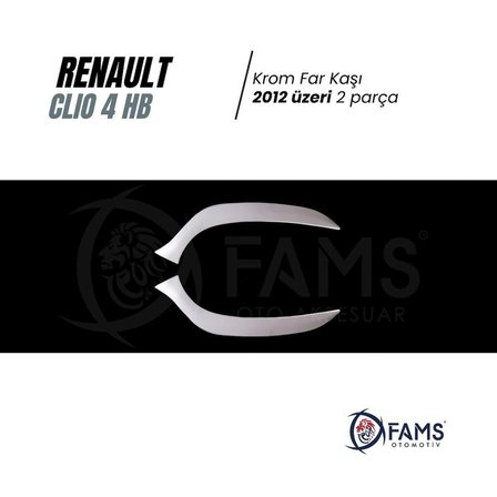 Renault Clio 4 Hb Krom Far Kaşı 2 Prç. 2012 Üzeri P.çelik